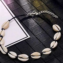 OOMPH White & Black Sea Shell Bohemian Beachwear Fashion Choker Necklace for Women-9
