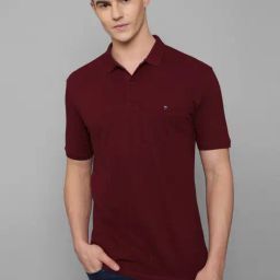 Louis Philippe Jeans Maroon Cotton Slim Fit Polo T-Shirt-image-15