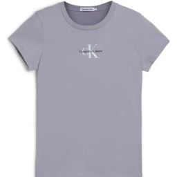 Calvin Klein Jeans Kids Lavender Aura Logo Regular Fit T-Shirt-image-5