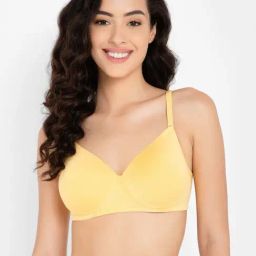 Clovia Yellow Cotton T-Shirt Bra-21