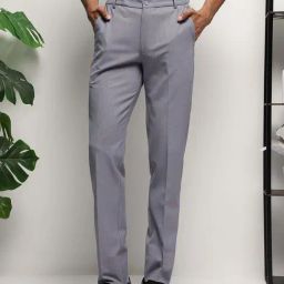 Subtract Grey Slim Fit Striped Trousers-image-98