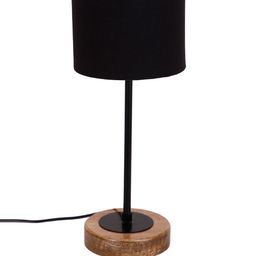 Devansh Black & Brown Self Design Traditional Buffet Table Lamp with Shade image 4