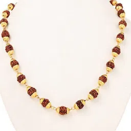 Divine souvenirs Unisex Gold-Plated Rudraksha Beaded Minimal Chain-10