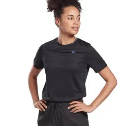 Reebok Black OSR Jacquard Striped Running Tee-image-30