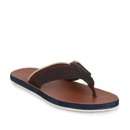 Louis Philippe Men's Brown & Tan Flip Flops-image-38