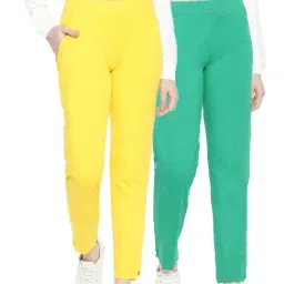 Dollar Missy Green & Yellow Elasticated Trousers - Pack of 2-picture-48