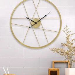CHRONIKLE Round Gold Iron Wall Clock-10