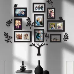 Art Street Black Engineered Wood Family Tree Photo Frame For Individual Wall Art - Set of 9-picture-21