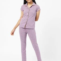 Sweet Dreams Kids Purple Printed Shirt with Pyjamas-image-36