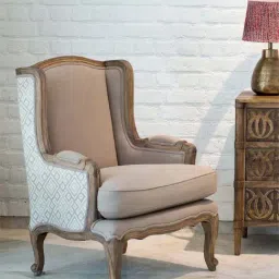 Fabindia Home Grey & Brown Mango Wood Single Seater Regis Sofa-22