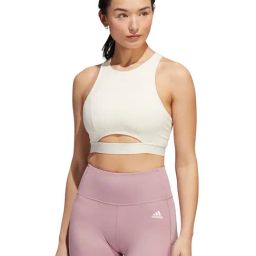 Adidas Cream Primeblue Ms 3S Sports Bra-image-2