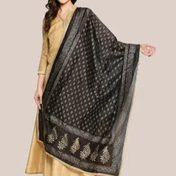 Dupatta Bazaar Black Zari Work Dupatta-picture-25