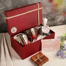 VarEesha Mere Liye Tum Coffee Ho Maroon & Grey Ceramic Cup with Coaster - Set of 2-39