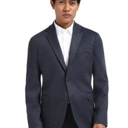 TOMMY HILFIGER Blue Polyester Regular Fit Solid Blazer-image-1