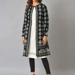 W Black Floral Print Cardigan-picture-39