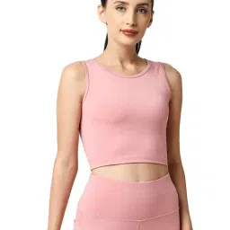 Soie Pink Activewear Crop Top-image-52