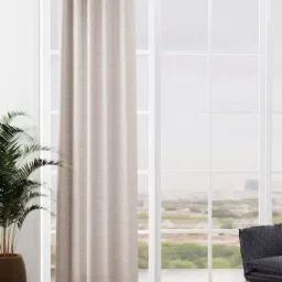 Bianca VILLA C`ESTA Beige Faux Silk 7 Ft. Door Curtain-31