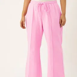 theRebelinme Plus Size Pink Relaxed Fit Trousers-image-39