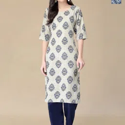 Moda Rapido Women Ethnic Motifs Printed Regular Kurta with Trousers-image-46