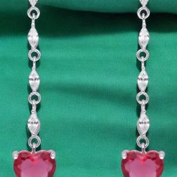 crash.club By CKC 925 Silver Red Heart Dangler Earrings-image-67