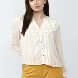Van Heusen White Striped Shirt-picture-49