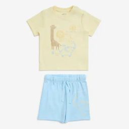 HOP Baby by Westside Multicolour Printed Cotton T-Shirt with Shorts Set-image-79