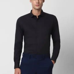 Peter England Perform Black Slim Fit Shirt-image-31
