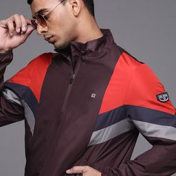 Louis Philippe Sport Men Burgundy & Red Striped Tailored Jacket-image-74