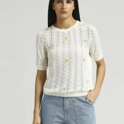Pepe Jeans White Self Pattern Top-image-57