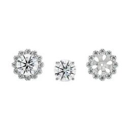 Emori 14k White Gold & Diamond 1 CT Sunflower Detachable Stud Earrings-image-47