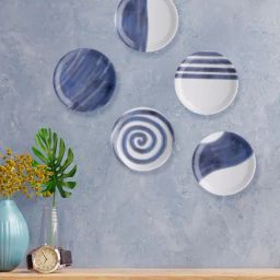 Nestroots Handcrafted Haven Blue & White Porcelain¿Decorative Wall Plate-picture-28