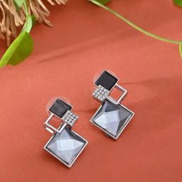 ToniQ Silver Plated Partywear Stud Earrings-image-99