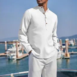 Fifth U Men White Kurta-image-46