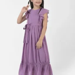 Eavan Kids Mauve Solid Maxi Dress-picture-21