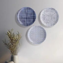 Nestroots Nautical Nightfall Blue & White Porcelain¿Decorative Wall Plate -Set of 3-picture-38