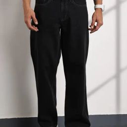 Thomas Scott Grey Loose Fit Solid Jeans-image-75