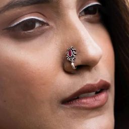 Teejh Ethnic Parthavi Multicolored Stone Nose Pin for Women image 2