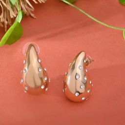 ToniQ Gold Party CZ Tear Drop Earrings for Women-image-60
