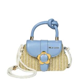 PELLE LUXUR Blue Textured Small Sling Handbag-24