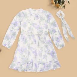 Pantaloons Junior Girls Egret Floral Print Dress-picture-44