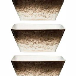 White Gold White & Brown Porcelain Serving Bowls - Set of 3 image 3
