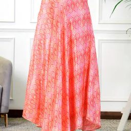 NEUDIS Peach Printed Maxi Skirt-image-91