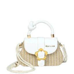 PELLE LUXUR White Textured Small Sling Handbag-image-36