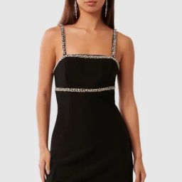 Forever New Black Polyester Fitted Dress-image-57