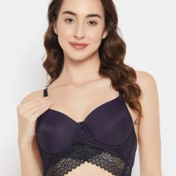 Clovia Blue Regular Fit Solid Bra-picture-40