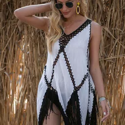 Oh Rare Self Design Swim Cover Up Dress-image-78