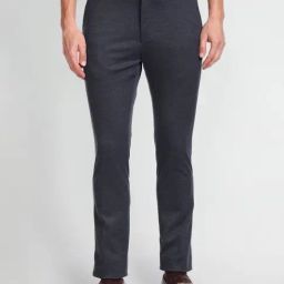 Arrow Blue Slim Fit Self Pattern Trousers-picture-36