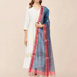 Fabindia Blue Woven Pattern Dupatta-picture-13