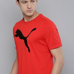 Puma Men Red Printed ACTIVE Big Logo dryCELL T-shirt-image-16