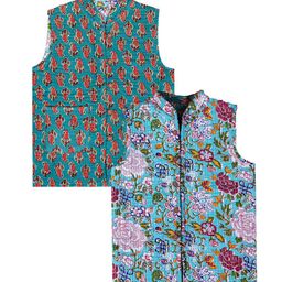 BownBee Kids Floral Reversible Sleeveless Jacket-30